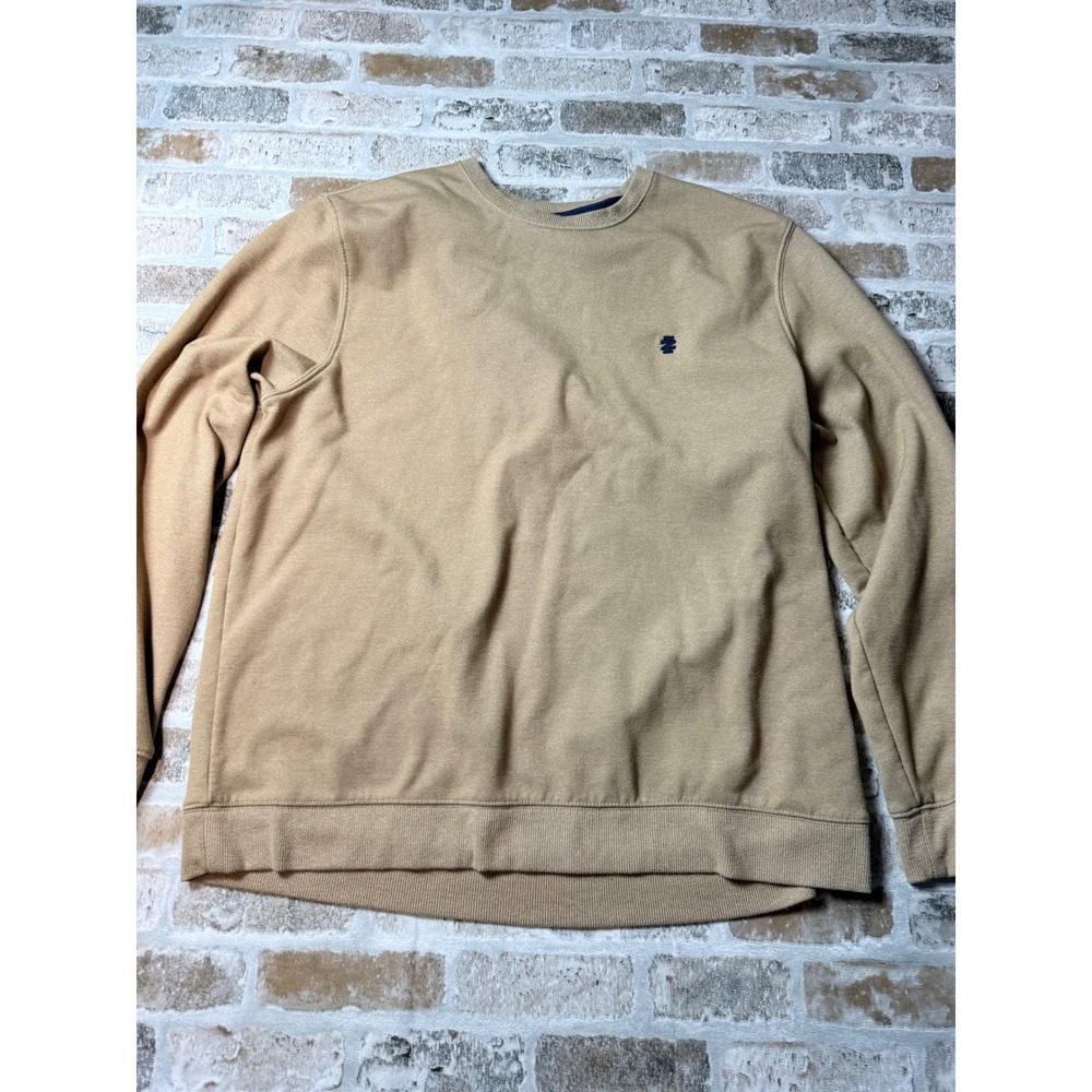 IZOD Advantage Performance Sweatshirt Mens XL Tan Khaki Stretch Crewneck Pullove